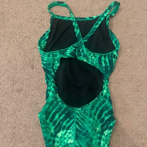 Green Patterned Speedo Suit - Picture 3 of 7
